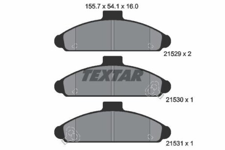 Тормозные колодки дисковые, комплект TEXTAR 2152901