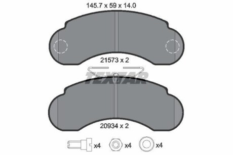 Тормозные колодки дисковые, комплект TEXTAR 2157302