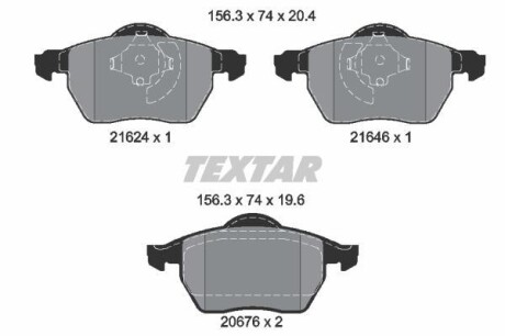 Тормозные колодки дисковые, комплект TEXTAR 2162402