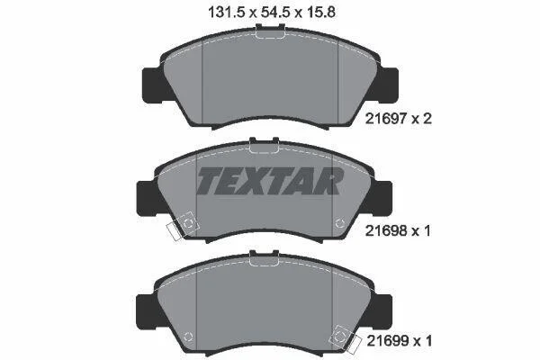 Тормозные колодки дисковые, комплект TEXTAR 2169701 (фото 1)