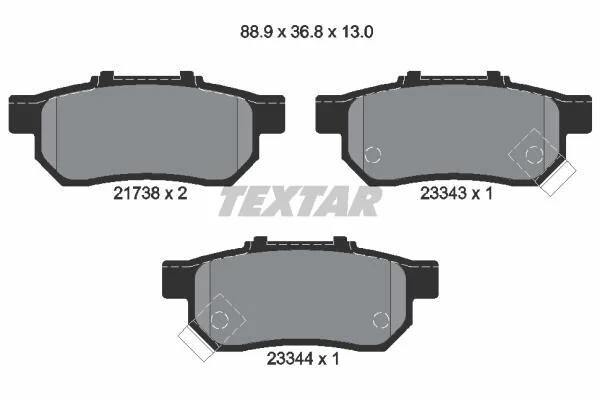 Тормозные колодки дисковые, комплект TEXTAR 2173801 (фото 1)