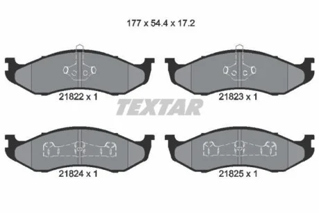 Тормозные колодки дисковые, комплект TEXTAR 2182202