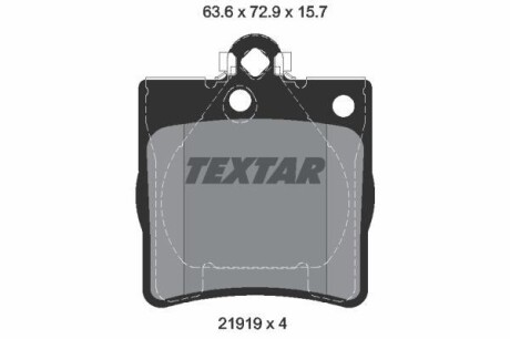 Тормозные колодки дисковые, комплект TEXTAR 2191903