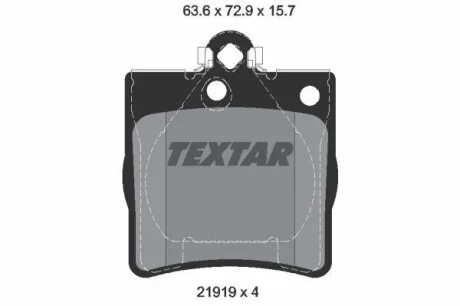 Тормозные колодки дисковые, комплект TEXTAR 2191903