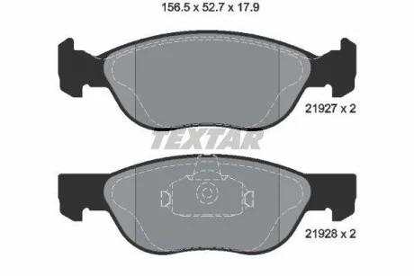 Тормозные колодки дисковые, комплект TEXTAR 2192703