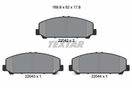 Тормозные колодки дисковые, комплект TEXTAR 2204201