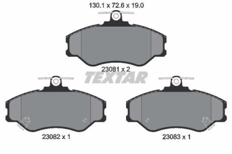 Тормозные колодки дисковые, комплект TEXTAR 2308101