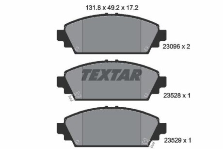 Тормозные колодки дисковые, комплект TEXTAR 2309601