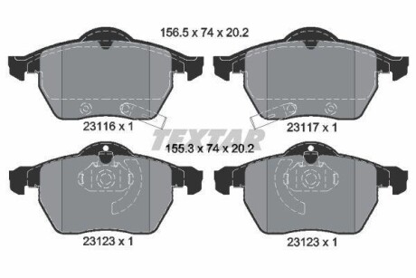 Тормозные колодки дисковые, комплект TEXTAR 2311701