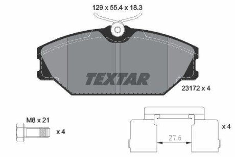 Тормозные колодки дисковые, комплект TEXTAR 2317203