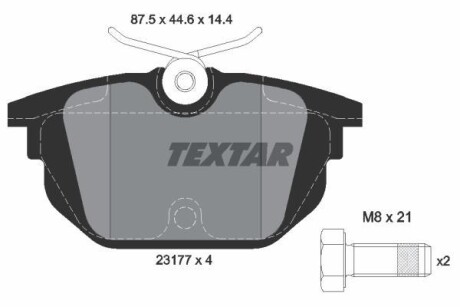 Тормозные колодки дисковые, комплект TEXTAR 2317703