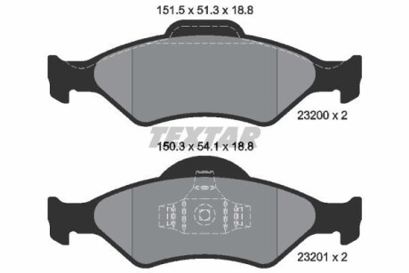 Тормозные колодки дисковые, комплект TEXTAR 2320001