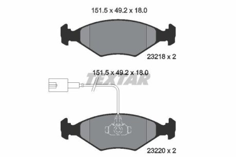 Тормозные колодки дисковые, комплект TEXTAR 2321801