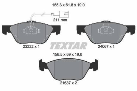 Тормозные колодки дисковые, комплект TEXTAR 2322201