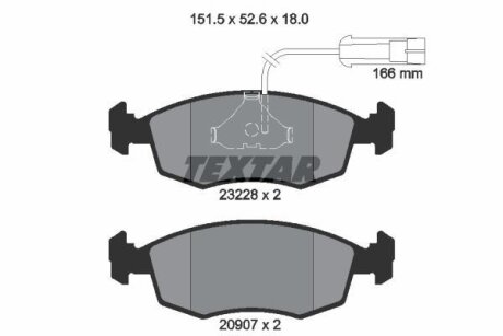 Тормозные колодки дисковые, комплект TEXTAR 2322702