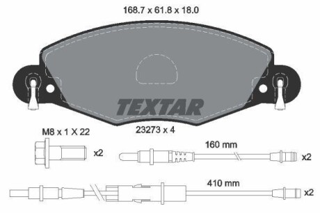 Тормозные колодки дисковые, комплект TEXTAR 2327301