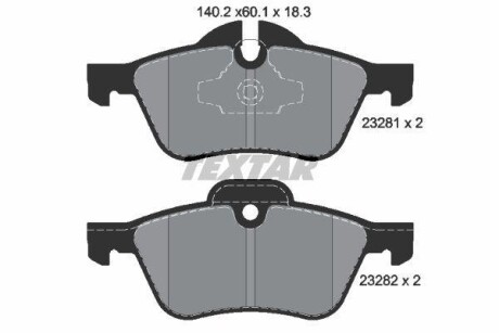 Тормозные колодки дисковые, комплект TEXTAR 2328181