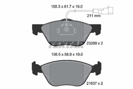 Тормозные колодки дисковые, комплект TEXTAR 2328902