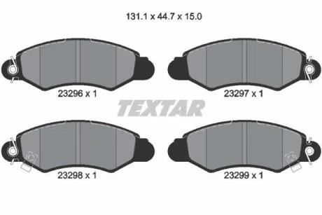 Тормозные колодки дисковые, комплект TEXTAR 2329601