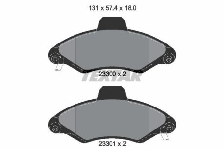 Тормозные колодки дисковые, комплект TEXTAR 2330002