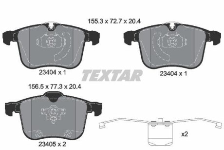 Тормозные колодки дисковые, комплект TEXTAR 2340404