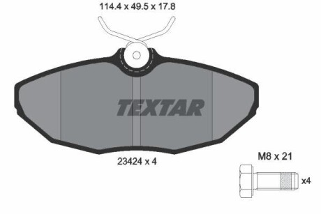 Тормозные колодки дисковые, комплект TEXTAR 2342401