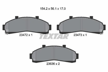 Тормозные колодки дисковые, комплект TEXTAR 2347201