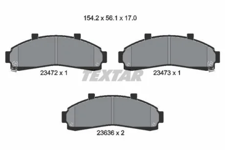 Тормозные колодки дисковые, комплект TEXTAR 2347201
