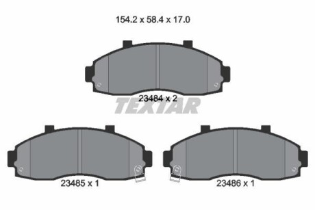 Тормозные колодки дисковые, комплект TEXTAR 2348401