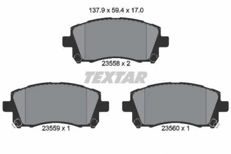 Колодки гальмівні дискові передн. Subaru Forester/ TEXTAR 2355802