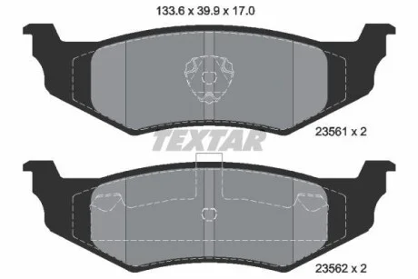 Тормозные колодки дисковые, комплект TEXTAR 2356102