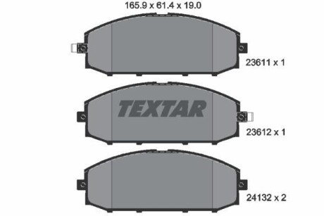 Тормозные колодки дисковые, комплект TEXTAR 2361101