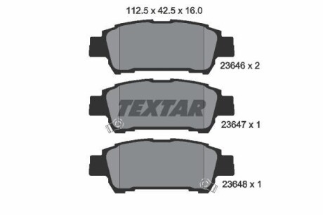 Тормозные колодки дисковые, комплект TEXTAR 2364601