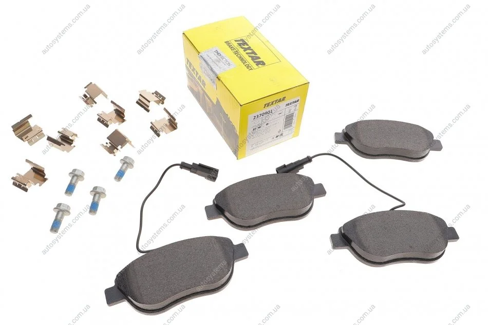 Колодки гальмівні (передні) Fiat Doblo/Qubo 10-/Punto 08-/Opel Combo 12- (Bosch) Q+ (+датчик) TEXTAR 2370901 (фото 1)