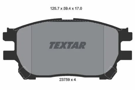 Тормозные колодки дисковые, комплект TEXTAR 2375901