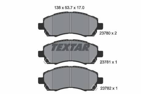 Тормозные колодки дисковые, комплект TEXTAR 2378001