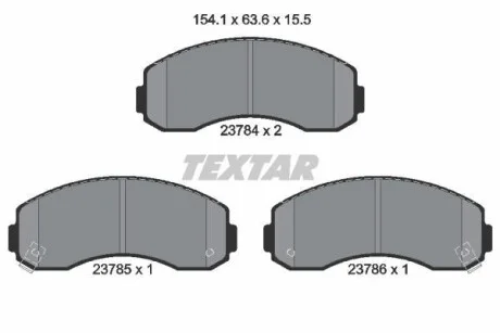 Тормозные колодки дисковые, комплект TEXTAR 2378401