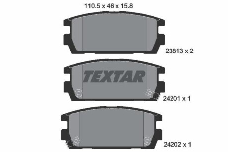 Тормозные колодки дисковые, комплект TEXTAR 2381301