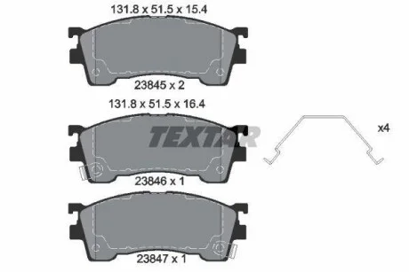 Тормозные колодки дисковые, комплект TEXTAR 2384504