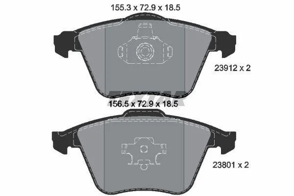 Комплект гальмівних колодок передн, VOLVO C30, C70 II, S40 II, V40, V50 FORD FOCUS II MAZDA 3 SAAB 9-3, 9-3X 1.5-Electric 09.02-08.19 TEXTAR 2391201 (фото 1)