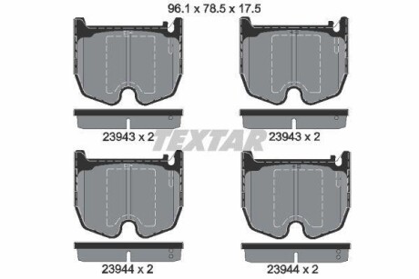 Тормозные колодки дисковые, комплект TEXTAR 2394301