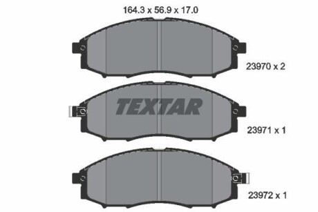 Тормозные колодки дисковые, комплект TEXTAR 2397001