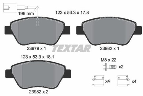 Тормозные колодки дисковые, комплект TEXTAR 2397901