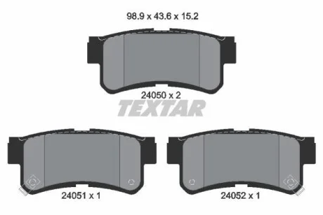 Тормозные колодки дисковые, комплект TEXTAR 2405001