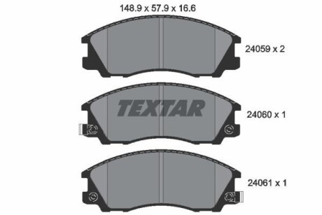 Тормозные колодки дисковые, комплект TEXTAR 2405901