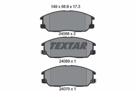 Тормозные колодки дисковые, комплект TEXTAR 2406801