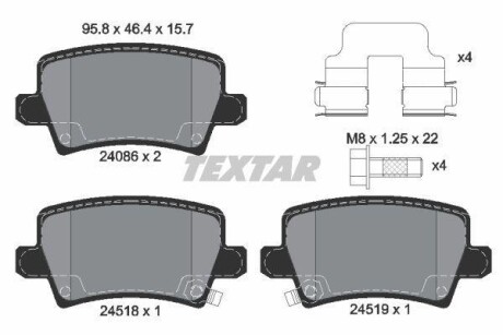 Тормозные колодки дисковые, комплект TEXTAR 2408601