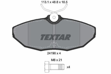 Тормозные колодки дисковые, комплект TEXTAR 2419001