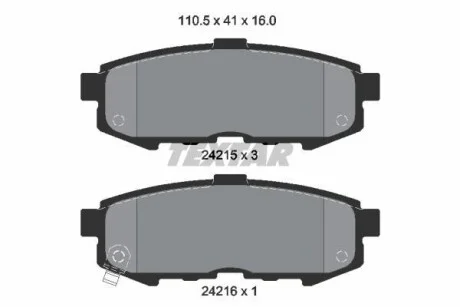 Тормозные колодки дисковые, комплект TEXTAR 2421501