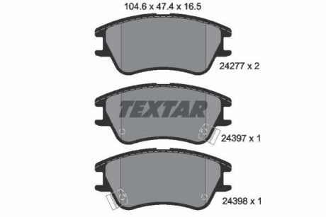 Тормозные колодки дисковые, комплект TEXTAR 2427701